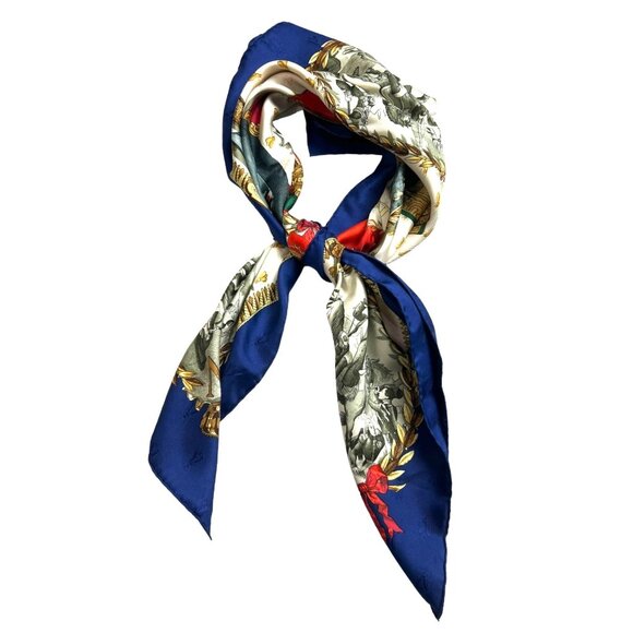HERMES Multicolor Napoleon Carre 35”x35”/90 Silk 100% Scarf #1353 - Picture 1 of 7